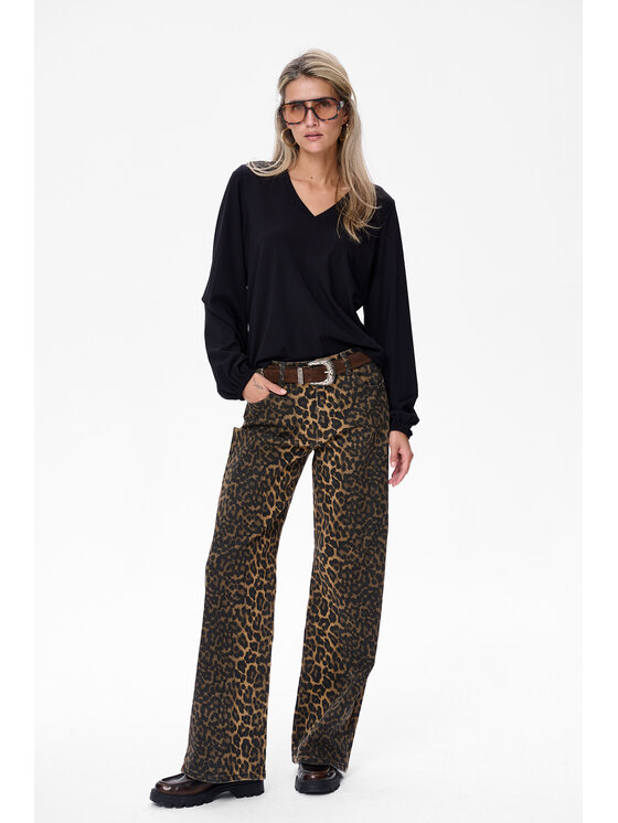 blue shadow blue shadow Bluzka Liczi Czarny Regular Fit