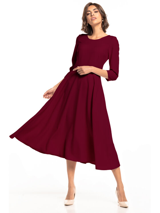 Tessita Tessita Sukienka codzienna T327 Bordowy A-Line Fit