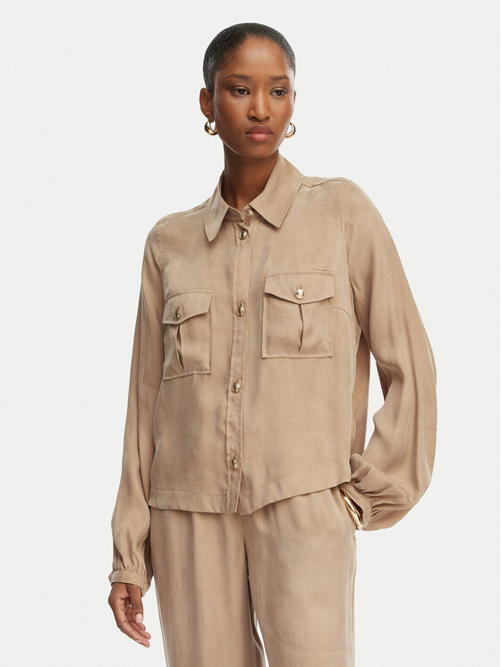 Guess Koszula W6GH22 W1789 Beżowy Regular Fit