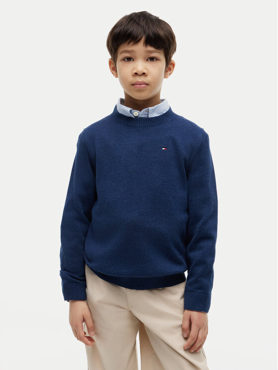 Tommy Hilfiger Pulover KB0KB10307 Bleumarin Regular Fit