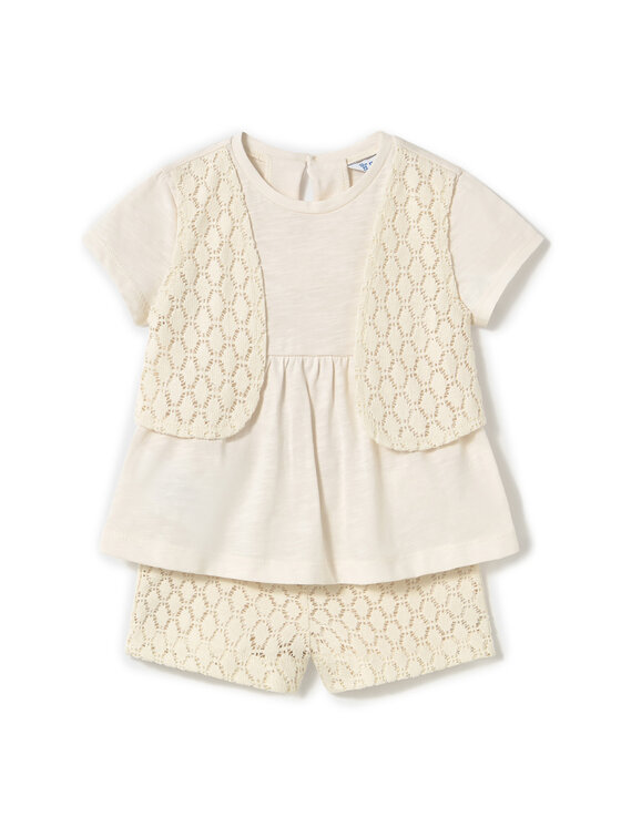 Mayoral Mayoral Completo T-shirt e pantaloncini 1239 Beige Regular Fit