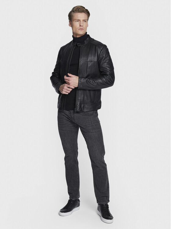 Giacca di pelle Joset 50477258 Nero Slim Fit