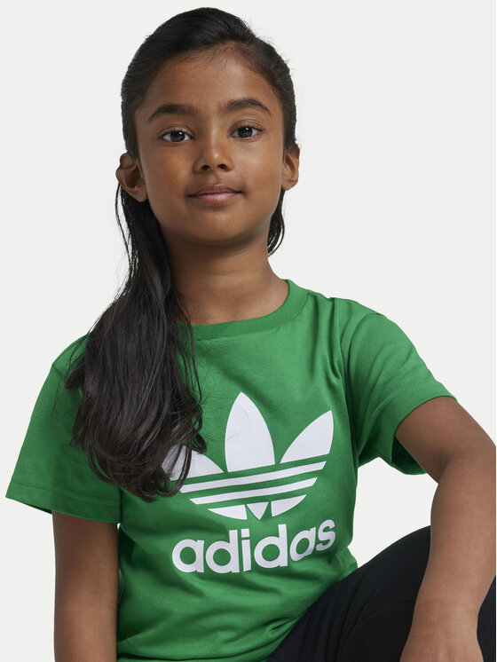 adidas adidas Marškinėliai adicolor Trefoil IY4013 Žalia Regular Fit