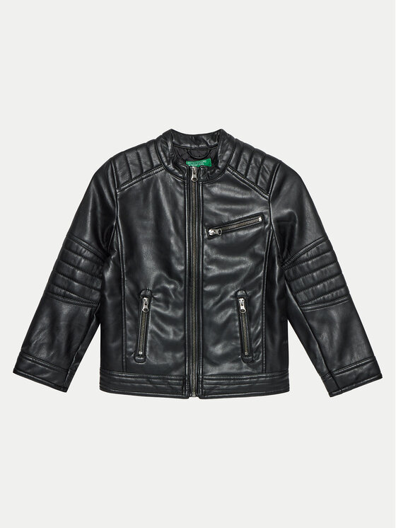 United Colors Of Benetton United Colors Of Benetton Куртка зі штучної шкіри 2YJECN051 Чорний Slim Fit
