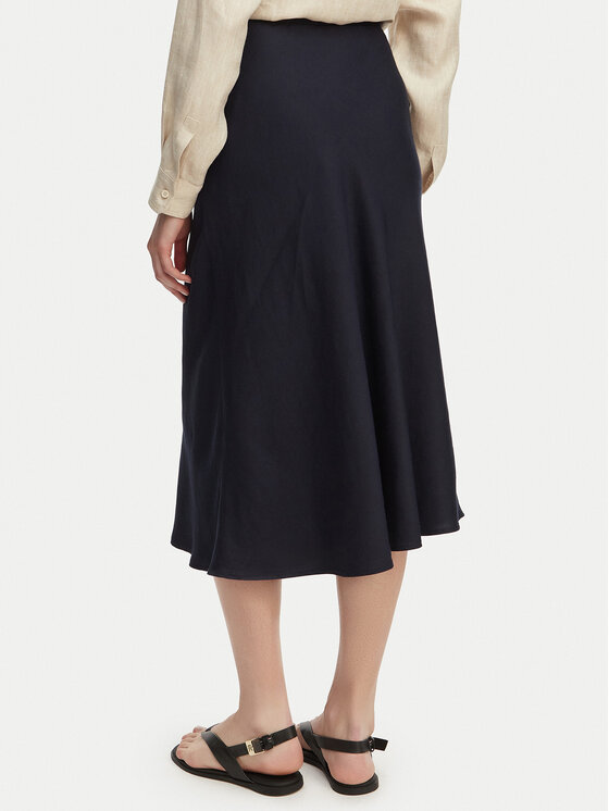 Gant Gant Midi sukňa 4400231 Tmavomodrá Regular Fit
