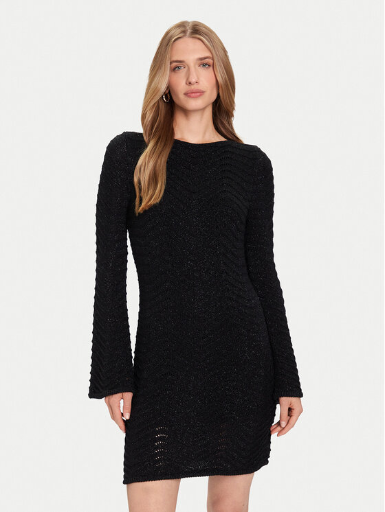 Guess Guess Kötött ruha W5BK83 Z0192 Fekete Regular Fit