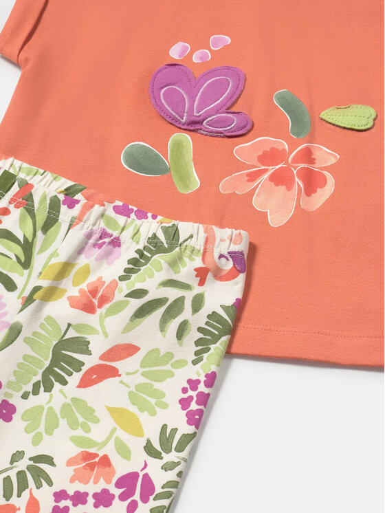 Mayoral Mayoral Set tricou și leggings 1738 Portocaliu Regular Fit