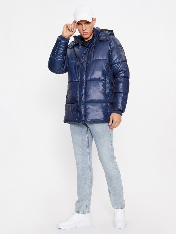 Guess Guess Žieminė striukė M3BL28 WFP50 Tamsiai mėlyna Regular Fit