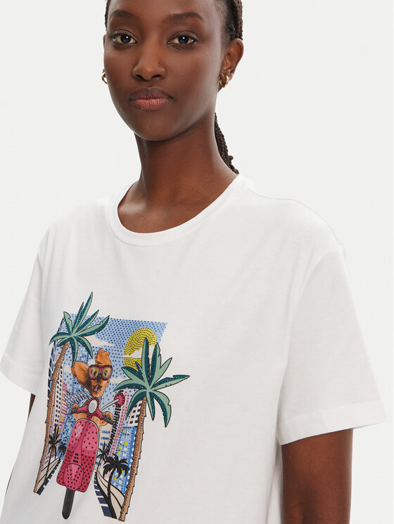 Liu Jo Liu Jo Tricou WA5260 JS003 Alb Regular Fit
