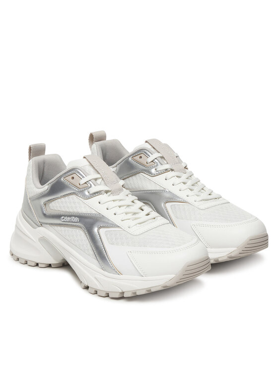 Calvin Klein Calvin Klein Sneakersy Hike Run Ckstripe Mesh Met HW0HW03140 Bílá