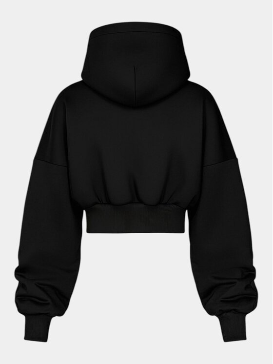 MADE BY SOCIETY MADE BY SOCIETY Kurtka anorak Hanorac crop - H26595 Czarny Basic Fit