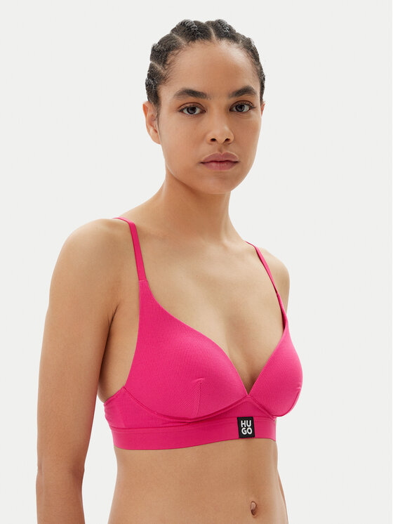 HUGO HUGO Varrásmentes melltartó Triangle Padded Rib 50539983 Rózsaszín