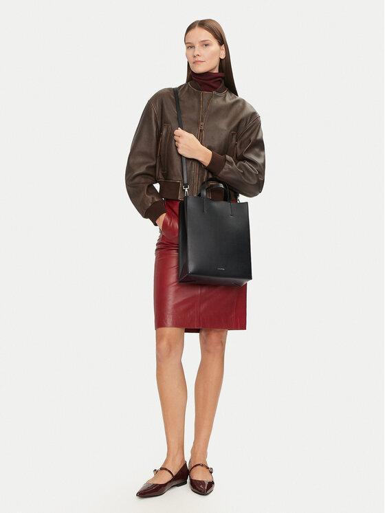 Calvin Klein Torebka Line Lthr Mini Tote 32 LV04F3002G Czarny