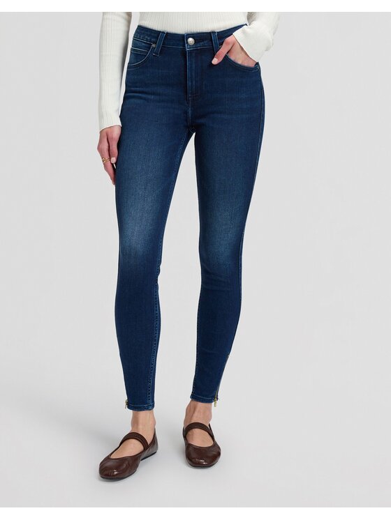 Lee Lee Jeansy SCARLETT HIGH ZIP Niebieski Skinny Fit