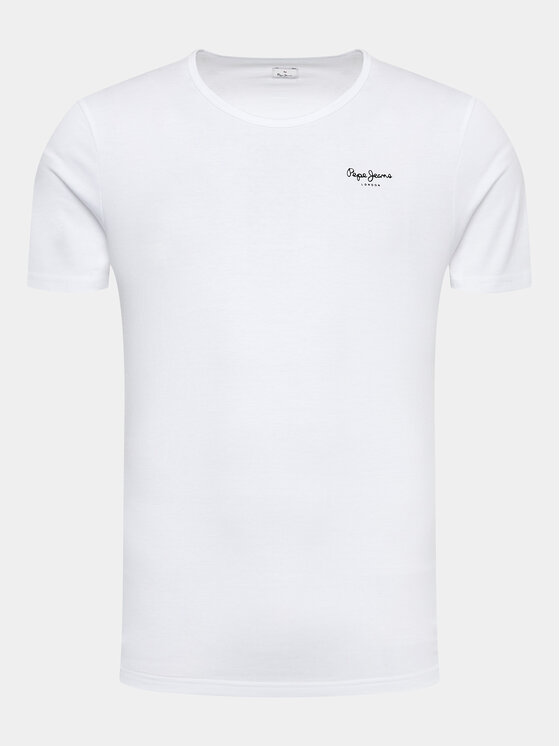 Pepe Jeans Pepe Jeans Souprava triček Pepe Tshirt 2P PMU10976 Bílá Regular Fit
