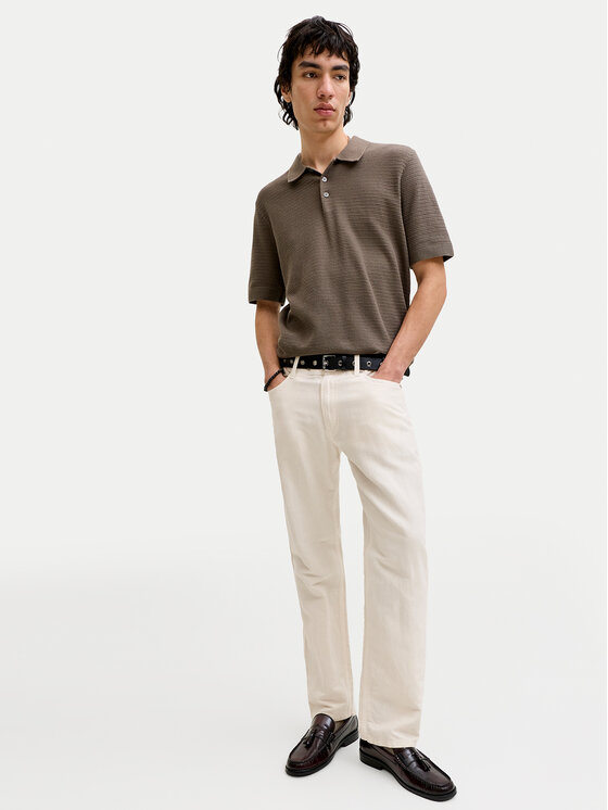 Jack & Jones Jack & Jones Kalhoty z materiálu Chris 12293296 Světle béžová Loose Fit