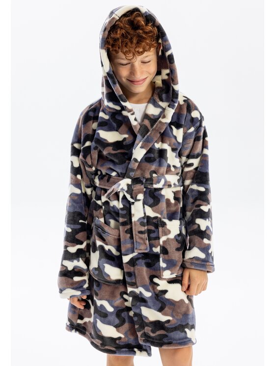 minoti minoti Szlafrok 19pj46 Czarny Regular Fit