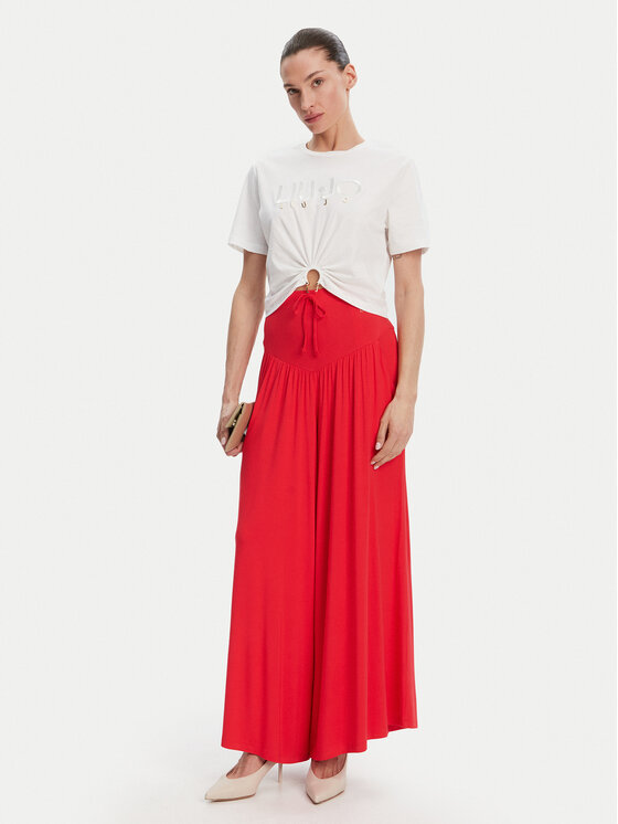 Liu Jo Beachwear Liu Jo Beachwear Pantaloni di tessuto VA5039 JS360 Rosso Relaxed Fit
