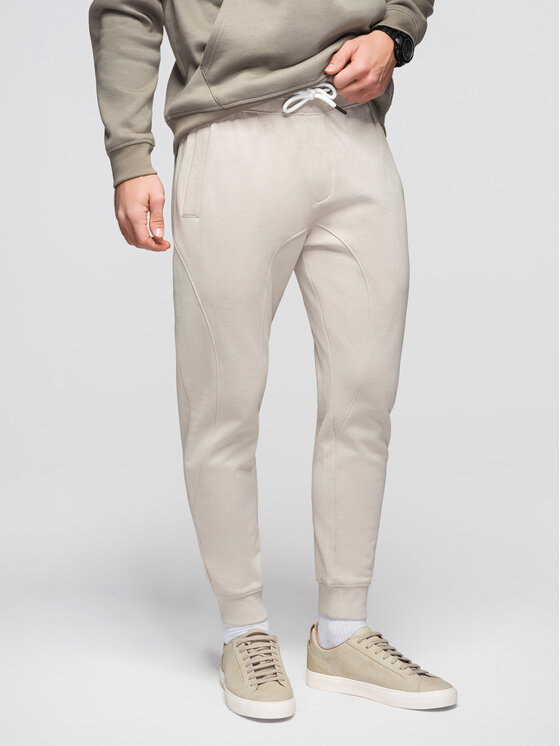 Ombre Ombre Spodnie dresowe OM-PABS-0305 Szary jasny Regular Fit