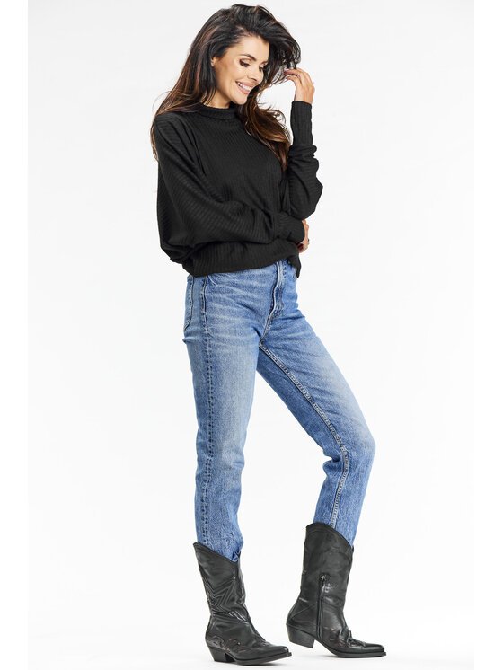 Awama Awama Sveter A672 Čierna Basic Fit