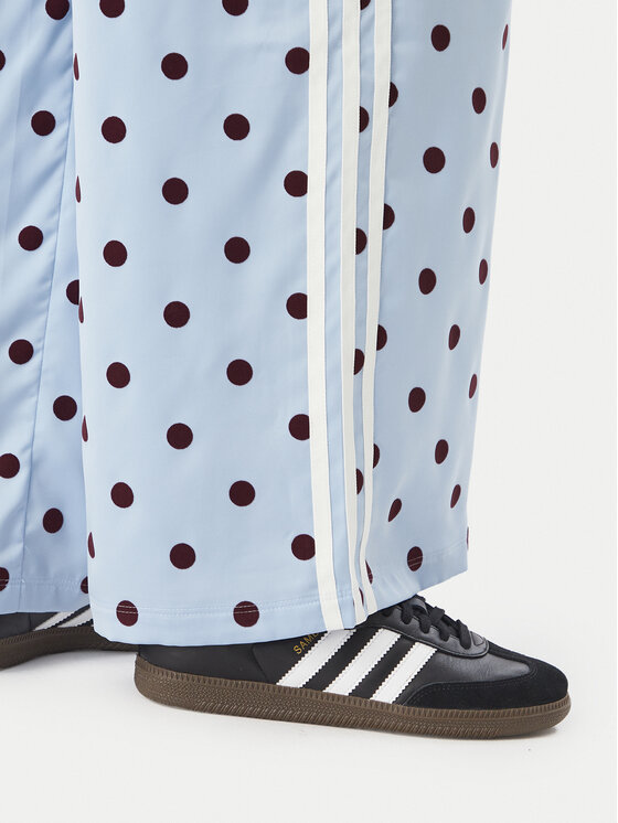 adidas adidas Spodnie dresowe Satin Polka Dots Wide Leg Pant KV1170 Niebieski jasny Relaxed Fit