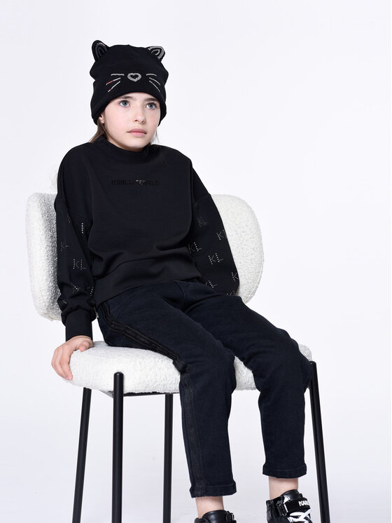 Karl Lagerfeld Kids Jeans Hlače Z14217 S Črna Mom Fit