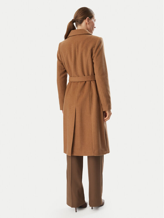 LAUREN RALPH LAUREN LAUREN RALPH LAUREN Płaszcz wełniany 297962169007 Brązowy jasny Regular Fit