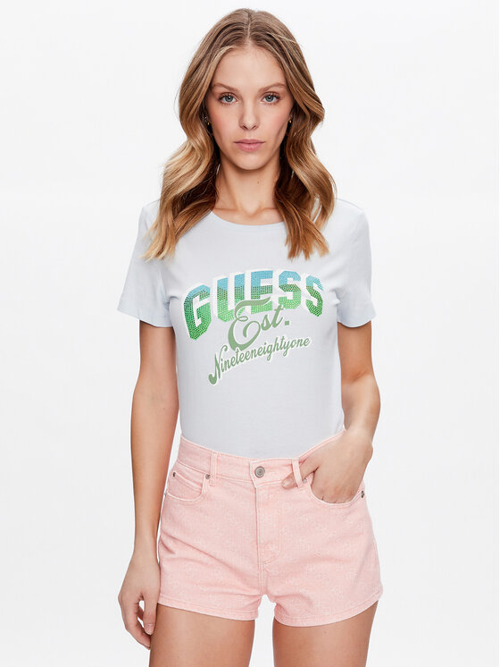 Guess T-shirt Shaded Logo W3GI34 I3Z14 Plava Regular Fit