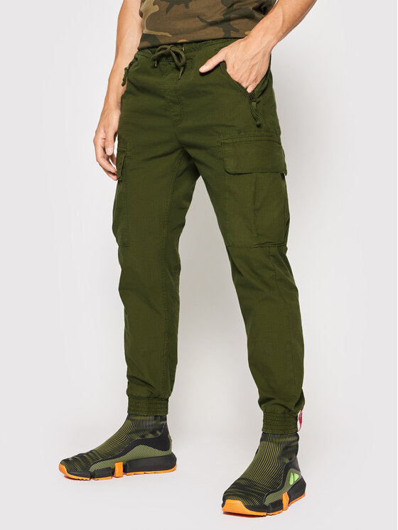 Alpha Industries Alpha Industries Joggers kalhoty Ripstop 116201 Zelená Tapered Fit