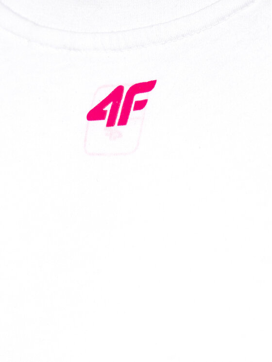 4F 4F Top HJL21-JTSD013 Biały Regular Fit