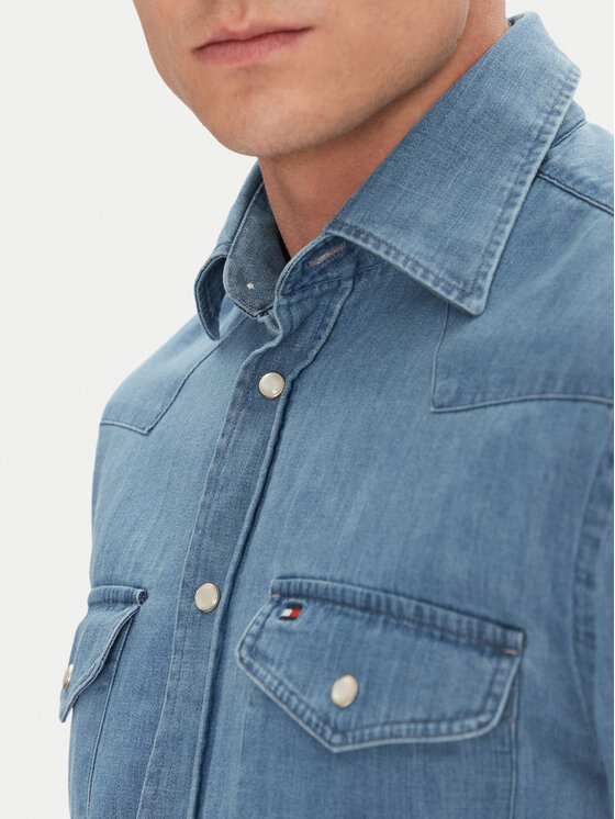 Tommy Hilfiger Tommy Hilfiger džínsová košeľa MW0MW39903 Modrá Regular Fit