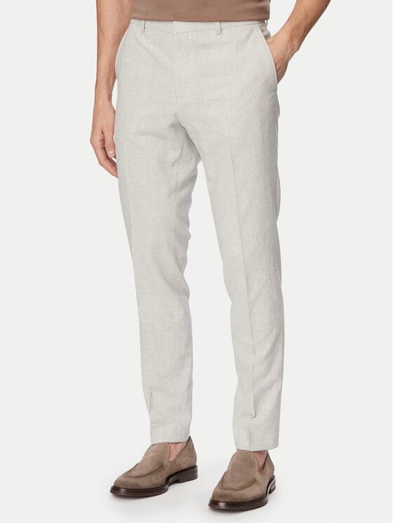 BOSS BOSS Kalhoty z materiálu H-Genius-253 50561874 Šedá Slim Fit
