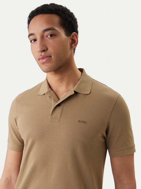 BOSS BOSS Tricou polo Pallas 50553564 Kaki Regular Fit