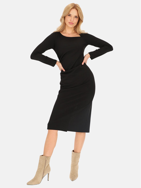 L’AF L’AF Sukienka koktajlowa Uno Czarny Slim Fit
