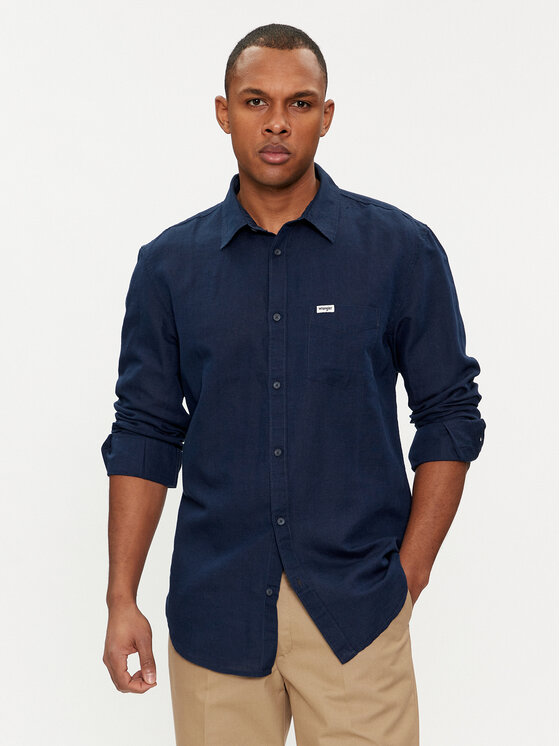 Wrangler Chemise 112352186 Bleu marine Regular Fit