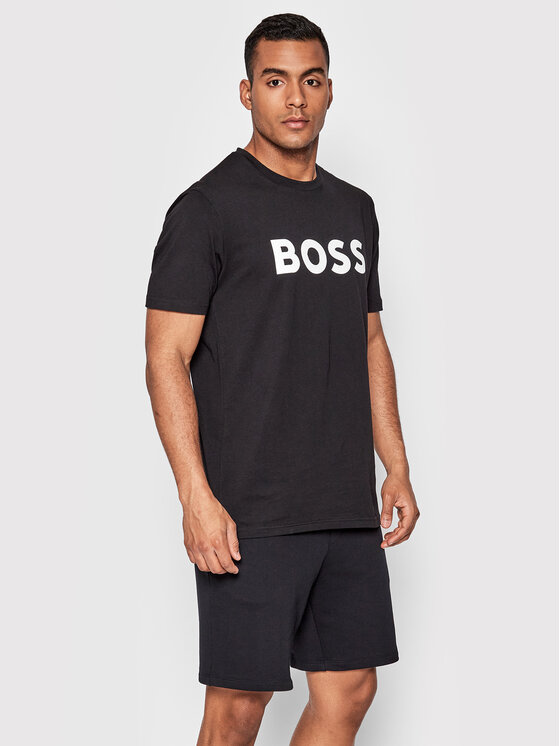 Boss T-krekls Thinking 1 50481923 Melns Regular Fit