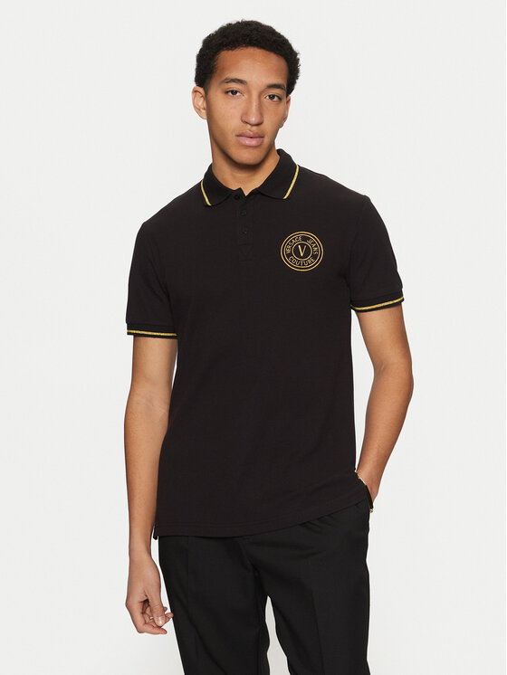 Versace Jeans Couture Polokošeľa 78GAGT00 Čierna Regular Fit
