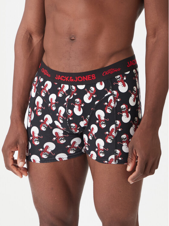 Jack & Jones Jack & Jones Set boxerky a ponožky Snow Skulls Giftbox 12285138 Černá