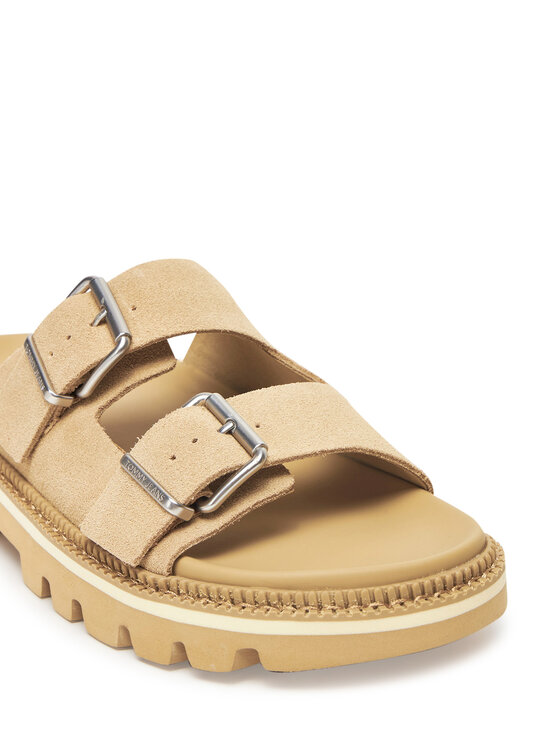 Tommy Jeans Tommy Jeans Natikači Tjw Double Strap Sandal Suede EN0EN02797 Rjava