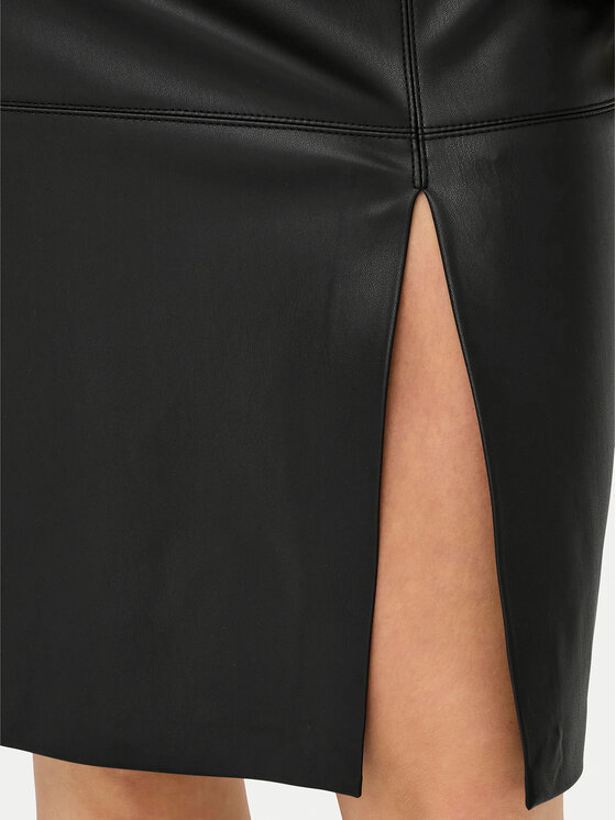 ONLY ONLY Sukňa z imitácie kože Oline 15315998 Čierna Slim Fit