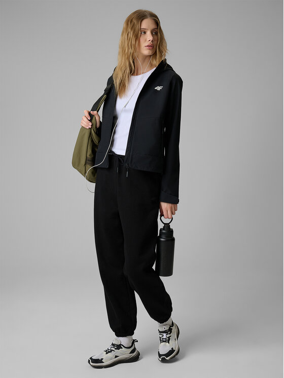4F 4F Kurtka przejściowa SS MIDSHOP TEXTILE Czarny Regular Fit