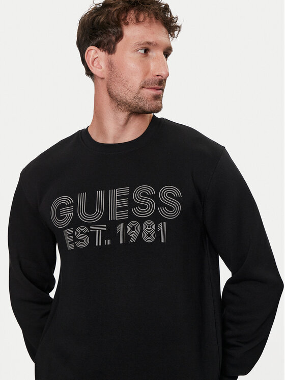 Guess Guess Μπλούζα M4YQ08 K9Z21 Μαύρο Regular Fit