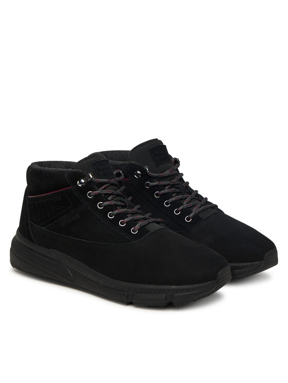 Tommy Hilfiger Tommy Hilfiger Bakancs Hilfiger W Nbk Sde Hybrid Boot FM0FM05609 Fekete