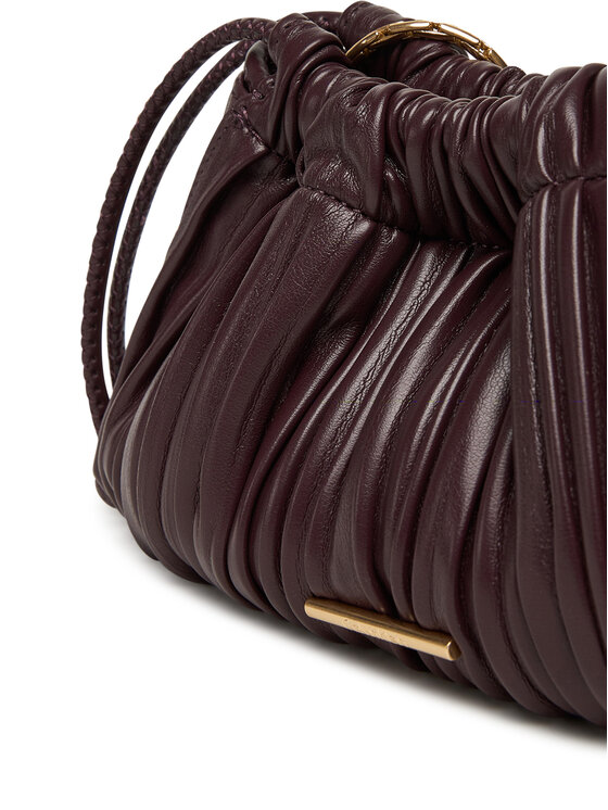 Calvin Klein Calvin Klein Ročna torba Plisse Mini Drawstring Bag LV04F3077G Bordo rdeča