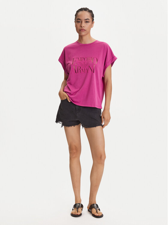 Emporio Armani Emporio Armani Póló EW000616 AF12187 UA227 Rózsaszín Loose Fit