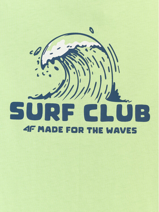 4F 4F T-Shirt WAVE RIDERS CLUB Zielony Regular Fit