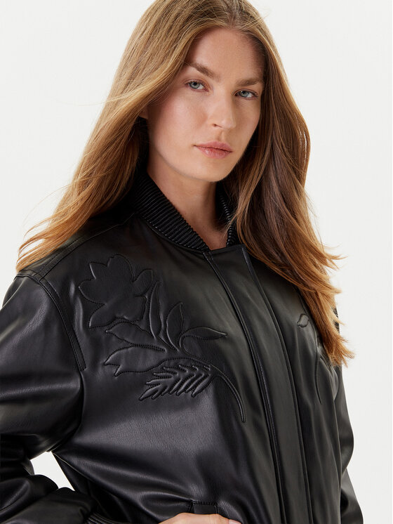 Guess Guess Kurtka z imitacji skóry W5YL06 WE480 Czarny Regular Fit