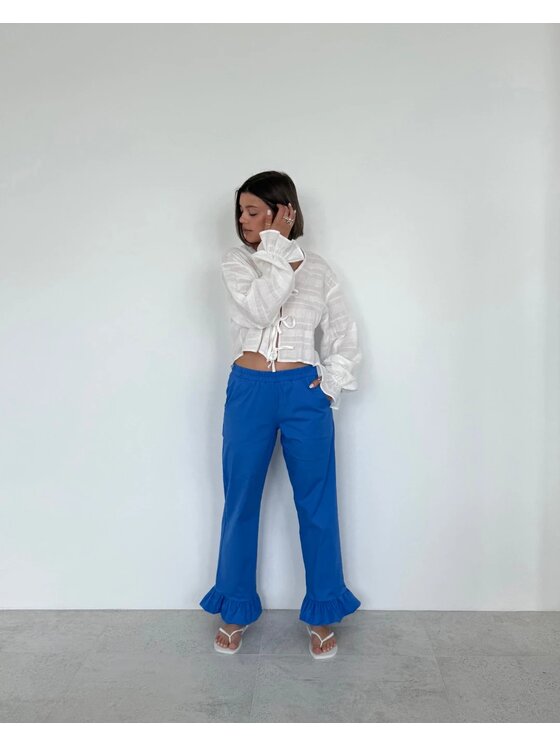 Le Songe Le Songe Spodnie materiałowe KARLA Granatowy Basic Fit