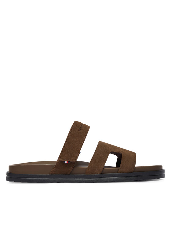 Tommy Hilfiger Tommy Hilfiger Pantoletten Adjustable Premium Suede Sandal FM0FM05774 Braun