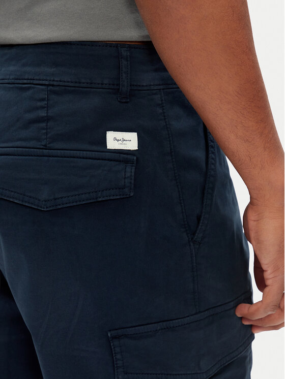 Pepe Jeans Pepe Jeans Medžiaginiai šortai Seasonal PM801179 Tamsiai mėlyna Regular Fit